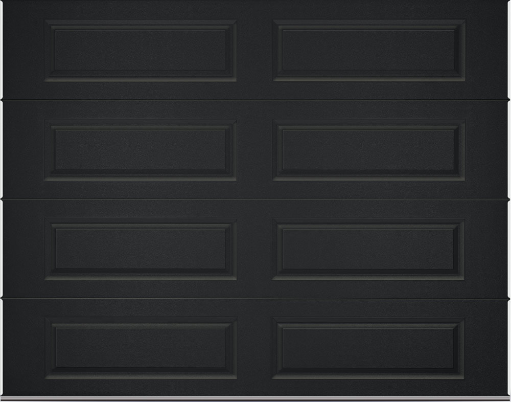 EZ Open Garage Door Black Raised Long Panel